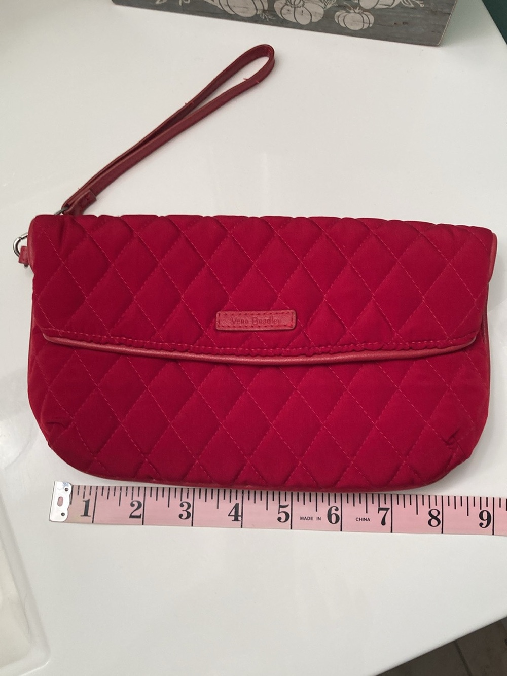 Vera Bradley Crimson Quilted Wristlet Clutch